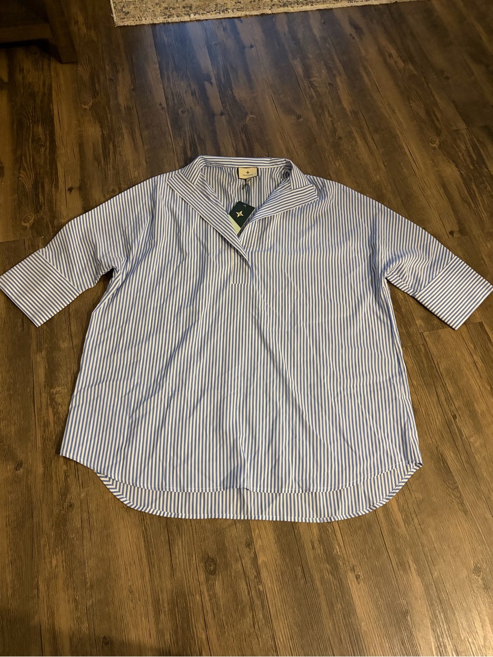NWT Tuckernuck Blue Stripe Willow Blouse XL